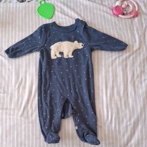 Cozy Blue Bear Kids One Piece